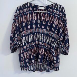Scanlan Theodore Navy Silk Blouse Size Small